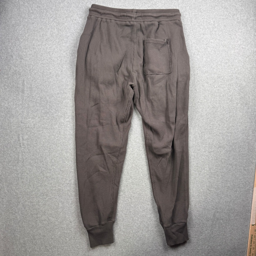 YoungLA Joggers Mens Large Brown Gray Cargo Waffle Knit Thermal 217 Lounge Pants - Picture 2 of 10